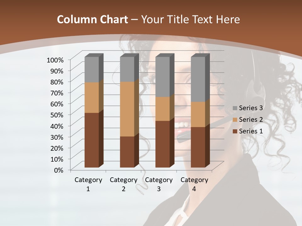 A Woman With A Headset Is Smiling For The Camera PowerPoint Template