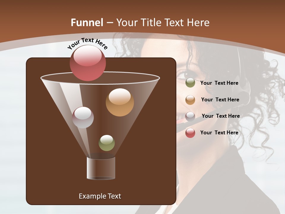 A Woman With A Headset Is Smiling For The Camera PowerPoint Template