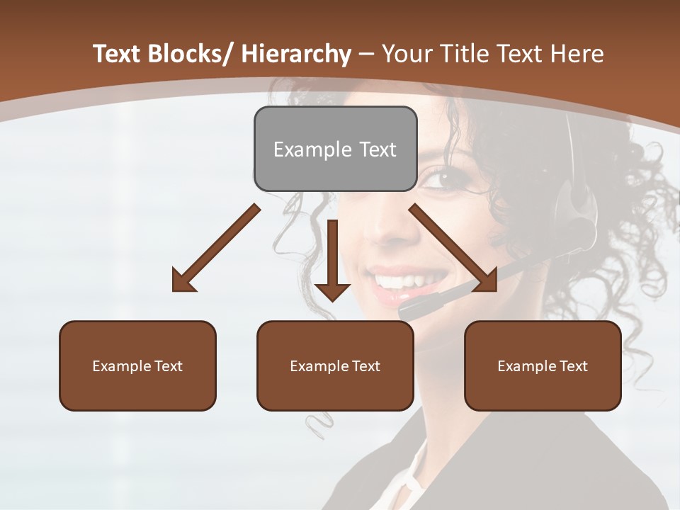 A Woman With A Headset Is Smiling For The Camera PowerPoint Template
