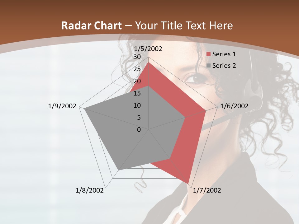 A Woman With A Headset Is Smiling For The Camera PowerPoint Template