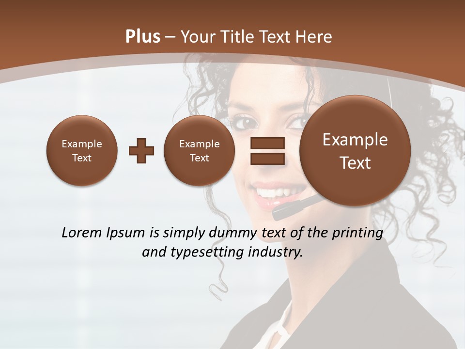A Woman With A Headset Is Smiling For The Camera PowerPoint Template