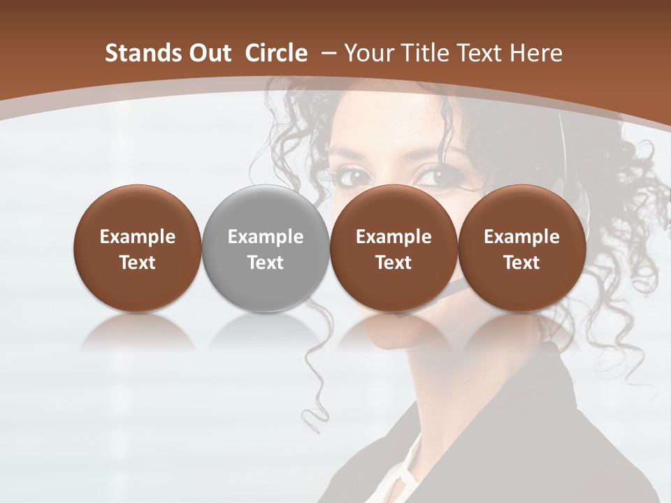 A Woman With A Headset Is Smiling For The Camera PowerPoint Template
