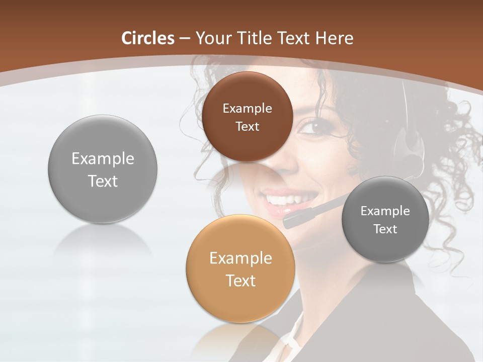 A Woman With A Headset Is Smiling For The Camera PowerPoint Template