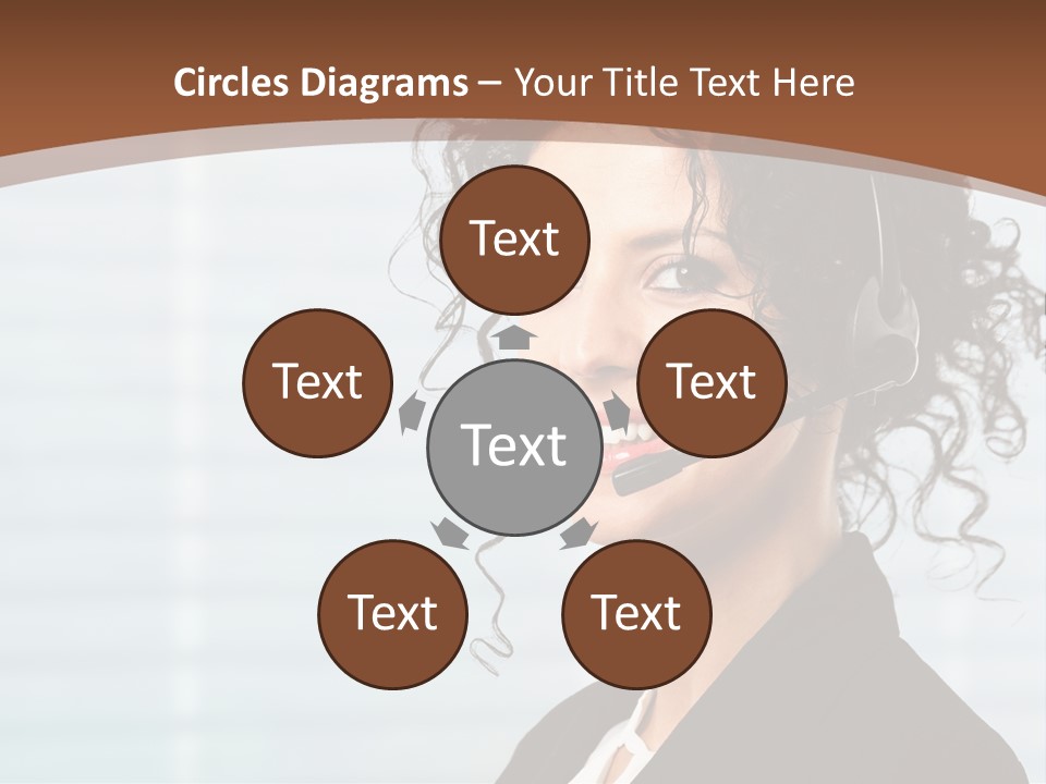 A Woman With A Headset Is Smiling For The Camera PowerPoint Template