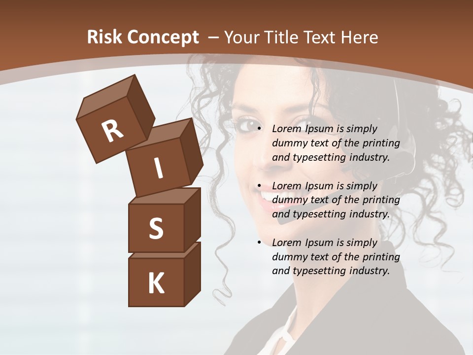 A Woman With A Headset Is Smiling For The Camera PowerPoint Template