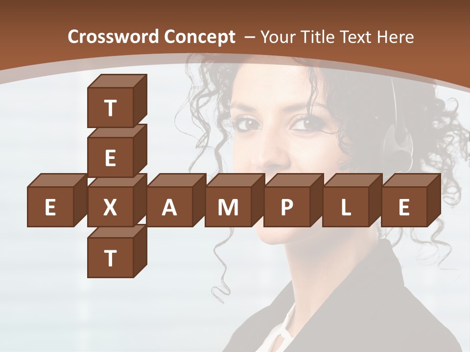 A Woman With A Headset Is Smiling For The Camera PowerPoint Template