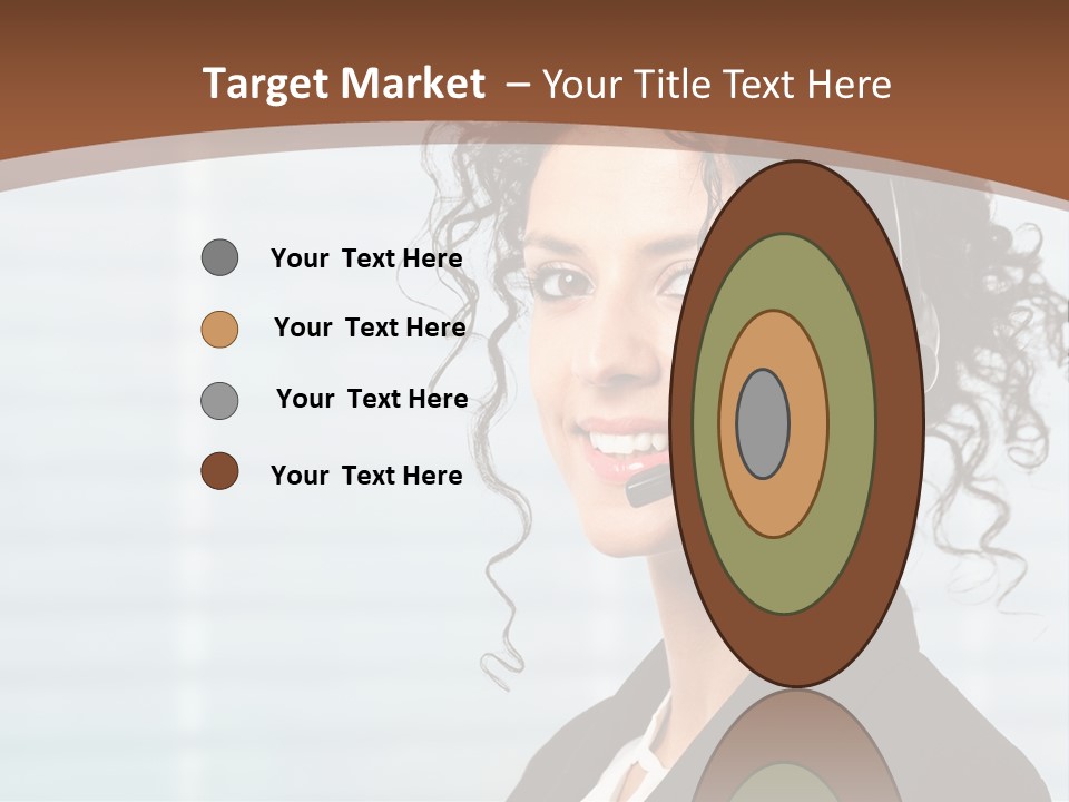 A Woman With A Headset Is Smiling For The Camera PowerPoint Template