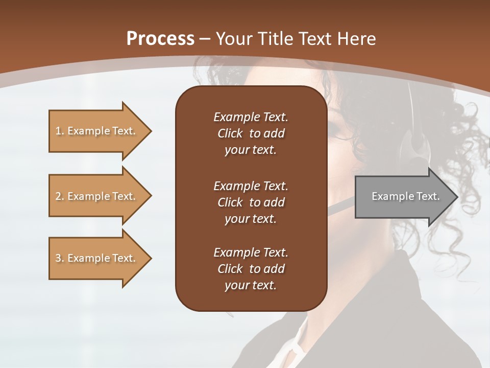 A Woman With A Headset Is Smiling For The Camera PowerPoint Template