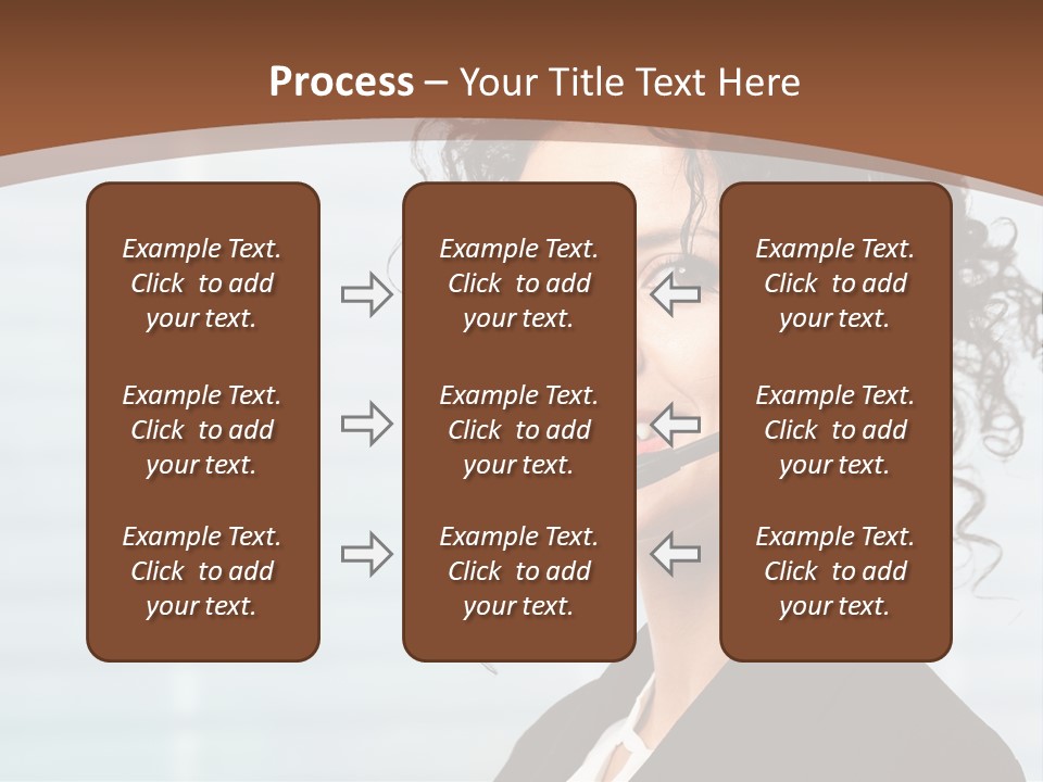 A Woman With A Headset Is Smiling For The Camera PowerPoint Template