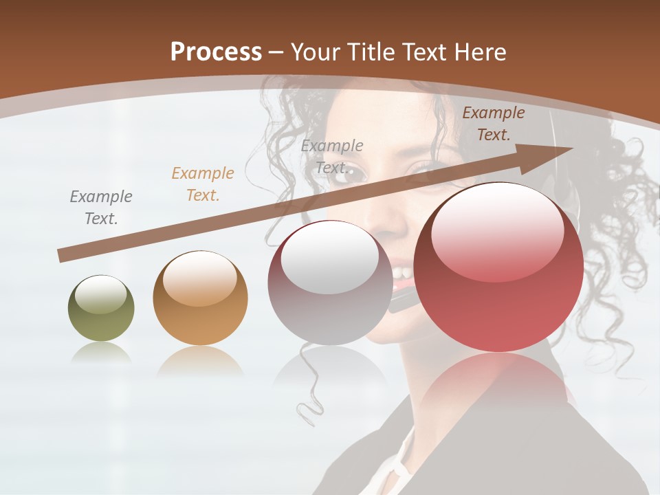 A Woman With A Headset Is Smiling For The Camera PowerPoint Template