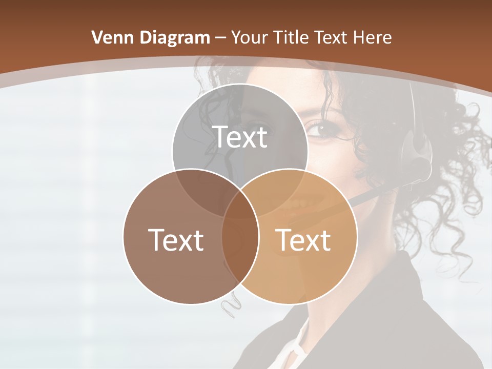 A Woman With A Headset Is Smiling For The Camera PowerPoint Template