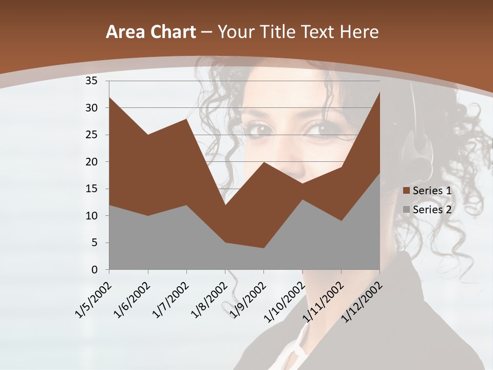 A Woman With A Headset Is Smiling For The Camera PowerPoint Template