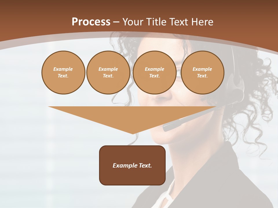 A Woman With A Headset Is Smiling For The Camera PowerPoint Template