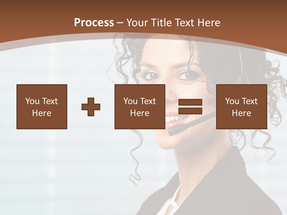 A Woman With A Headset Is Smiling For The Camera PowerPoint Template