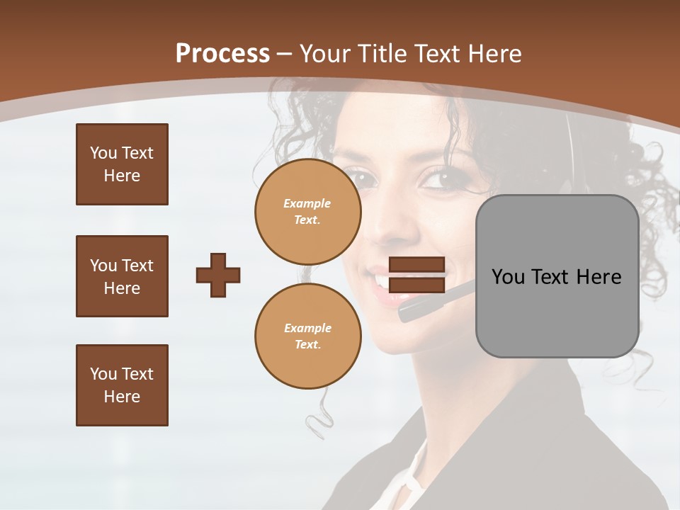 A Woman With A Headset Is Smiling For The Camera PowerPoint Template