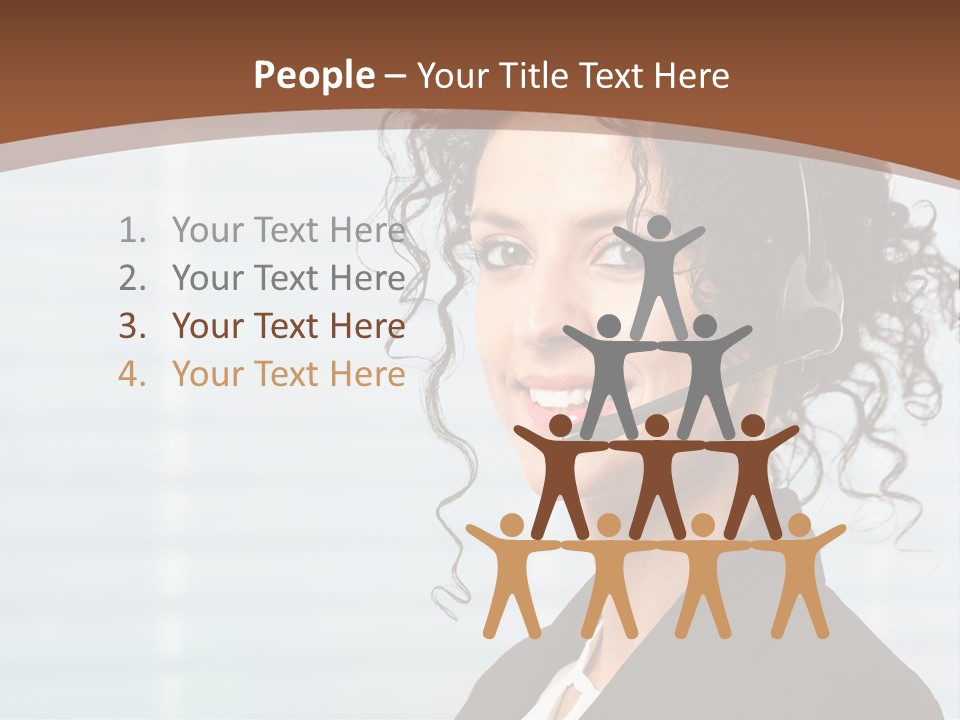 A Woman With A Headset Is Smiling For The Camera PowerPoint Template