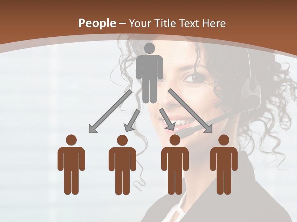 A Woman With A Headset Is Smiling For The Camera PowerPoint Template