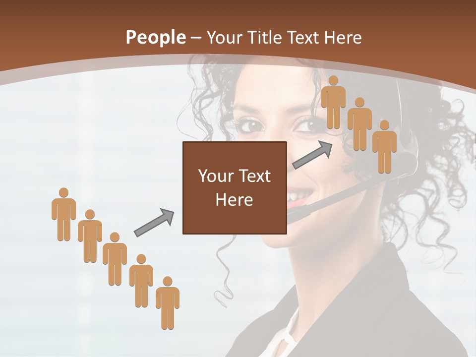 A Woman With A Headset Is Smiling For The Camera PowerPoint Template