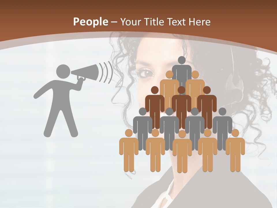 A Woman With A Headset Is Smiling For The Camera PowerPoint Template