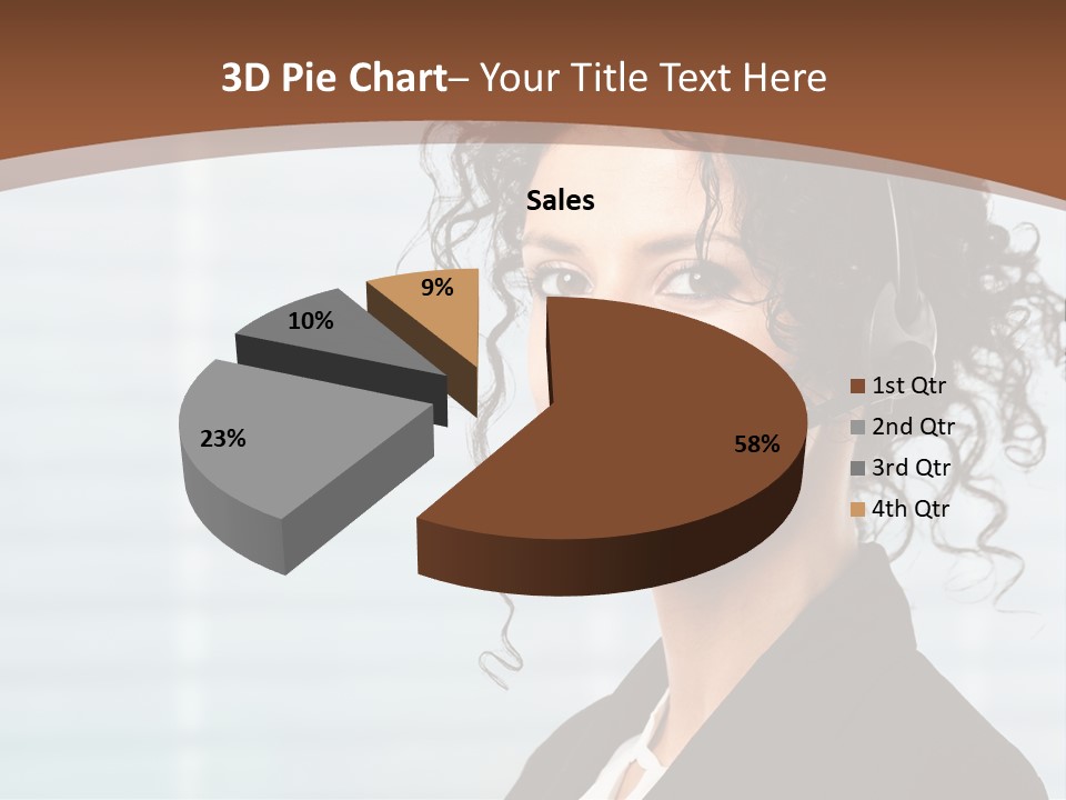 A Woman With A Headset Is Smiling For The Camera PowerPoint Template