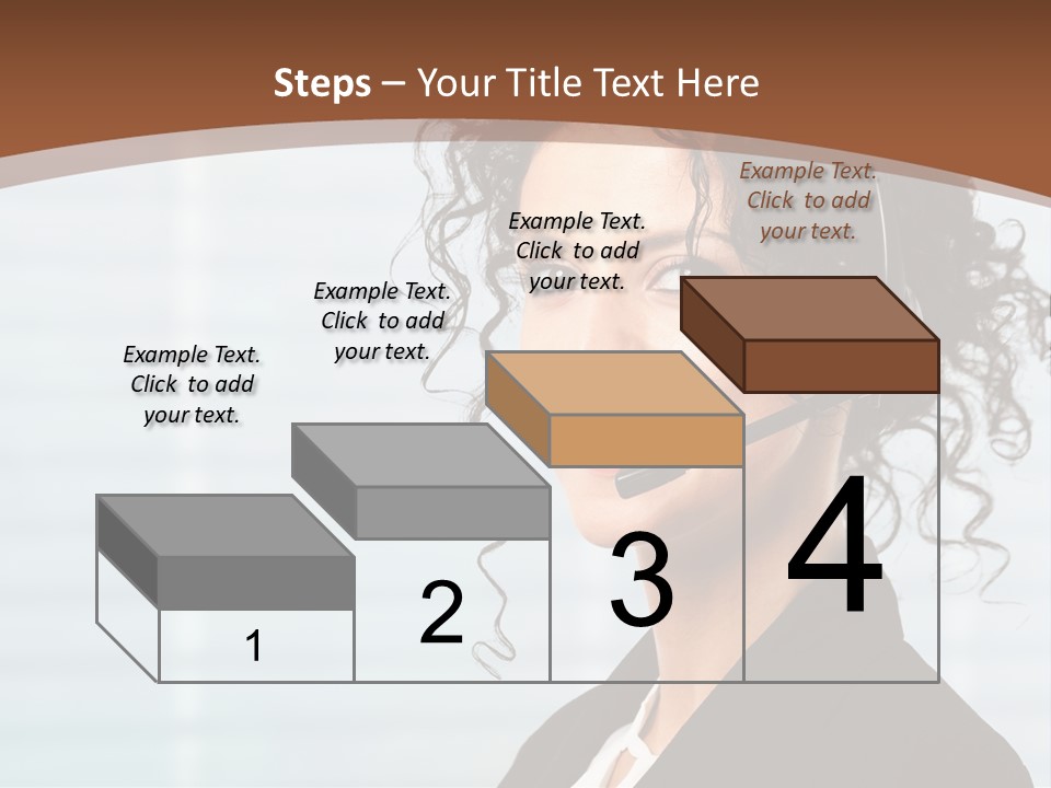A Woman With A Headset Is Smiling For The Camera PowerPoint Template