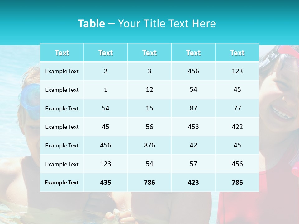 Three Children In The Water With Snorkels On Their Heads PowerPoint Template