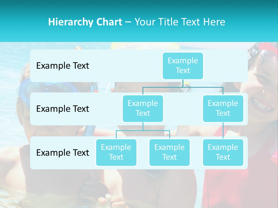 Three Children In The Water With Snorkels On Their Heads PowerPoint Template