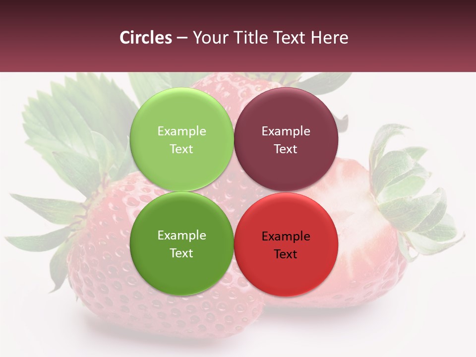 Two Strawberries With Leaves On A White Background PowerPoint Template