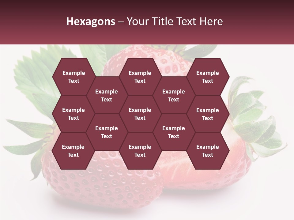 Two Strawberries With Leaves On A White Background PowerPoint Template