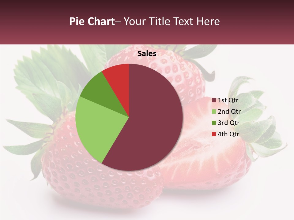 Two Strawberries With Leaves On A White Background PowerPoint Template