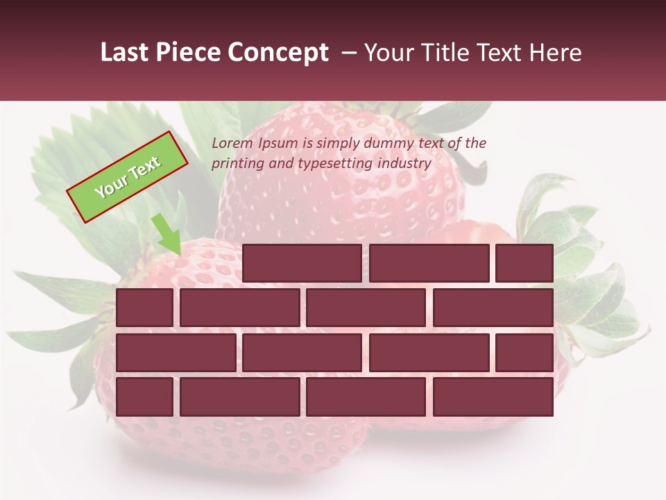 Two Strawberries With Leaves On A White Background PowerPoint Template