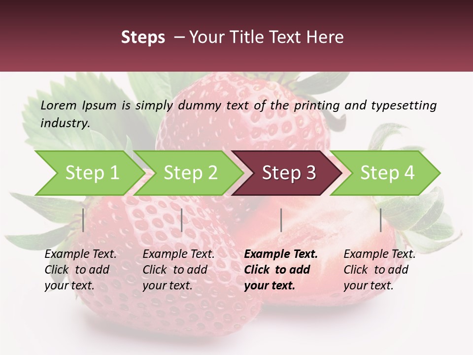 Two Strawberries With Leaves On A White Background PowerPoint Template