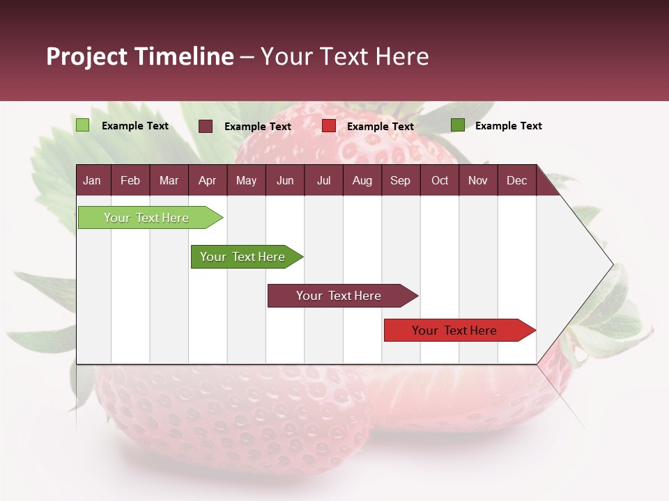Two Strawberries With Leaves On A White Background PowerPoint Template