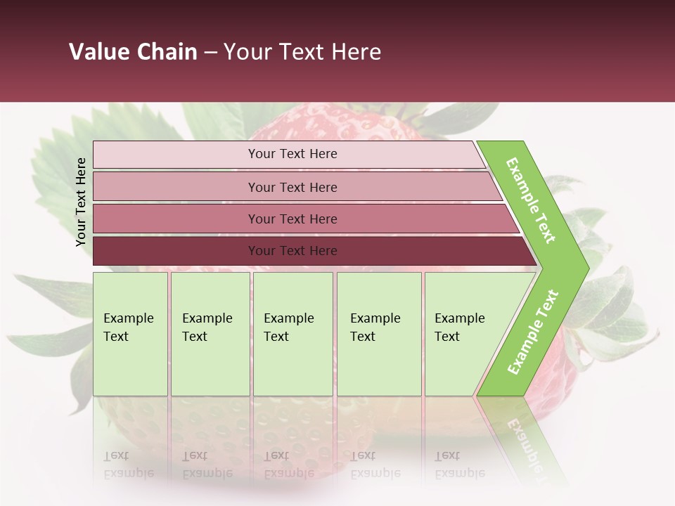 Two Strawberries With Leaves On A White Background PowerPoint Template