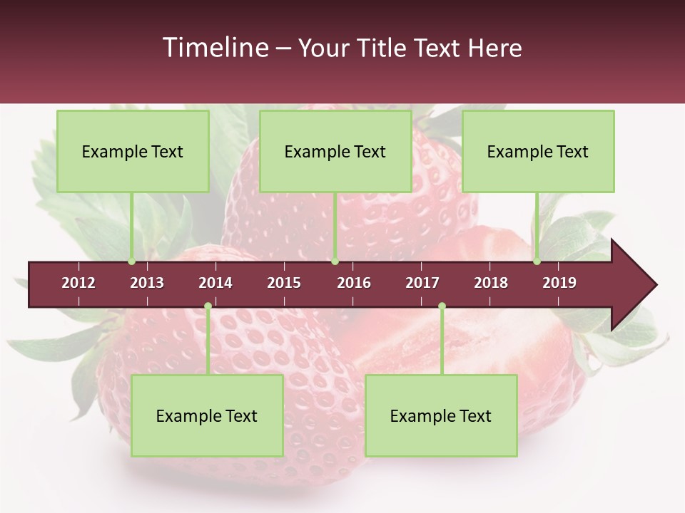 Two Strawberries With Leaves On A White Background PowerPoint Template