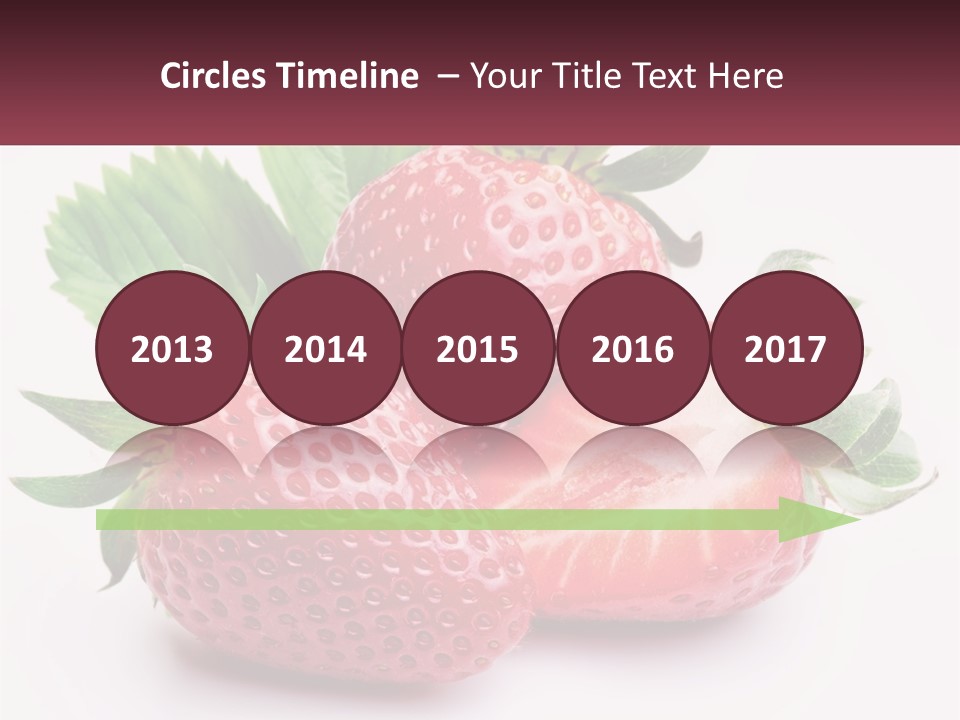 Two Strawberries With Leaves On A White Background PowerPoint Template