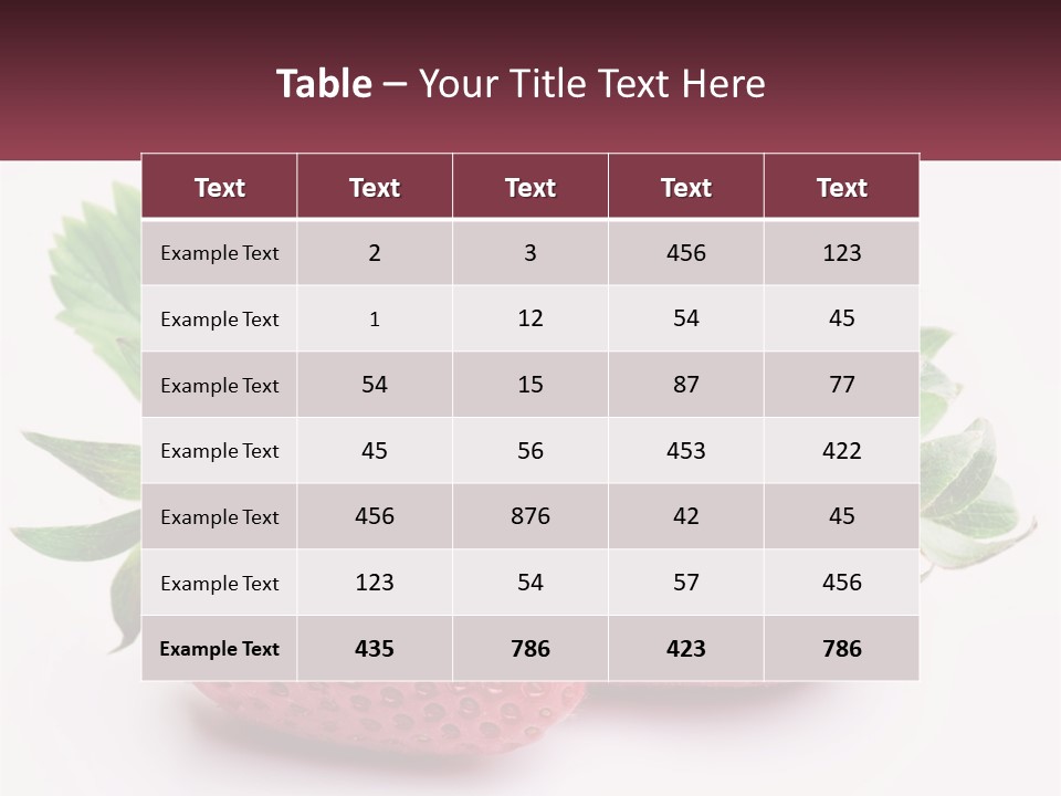 Two Strawberries With Leaves On A White Background PowerPoint Template