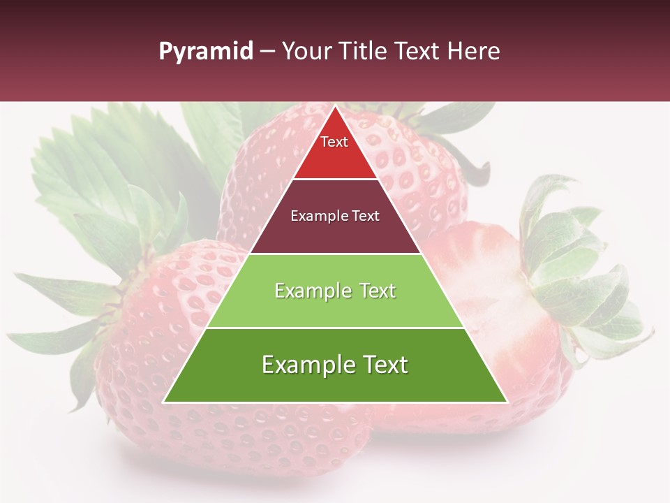 Two Strawberries With Leaves On A White Background PowerPoint Template