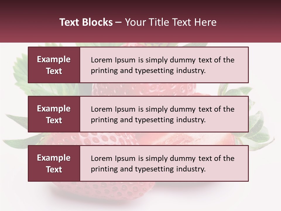 Two Strawberries With Leaves On A White Background PowerPoint Template