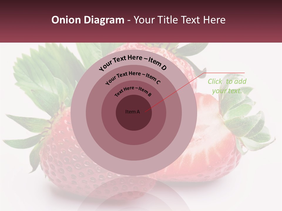 Two Strawberries With Leaves On A White Background PowerPoint Template