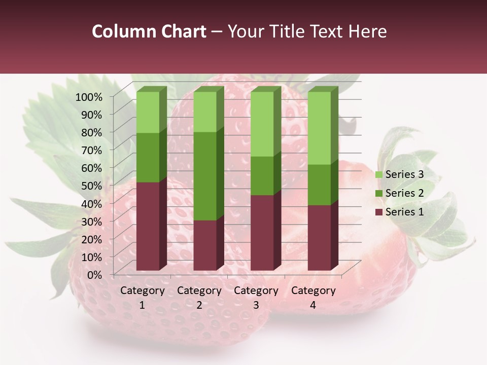 Two Strawberries With Leaves On A White Background PowerPoint Template
