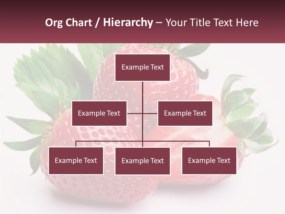 Two Strawberries With Leaves On A White Background PowerPoint Template
