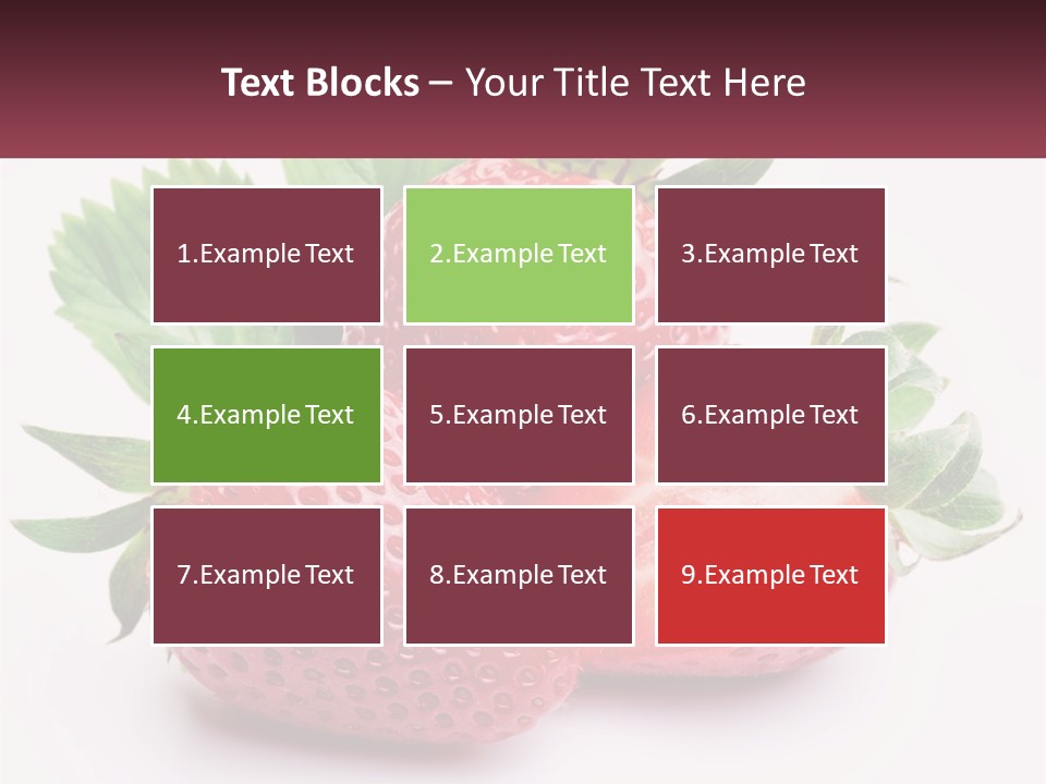 Two Strawberries With Leaves On A White Background PowerPoint Template