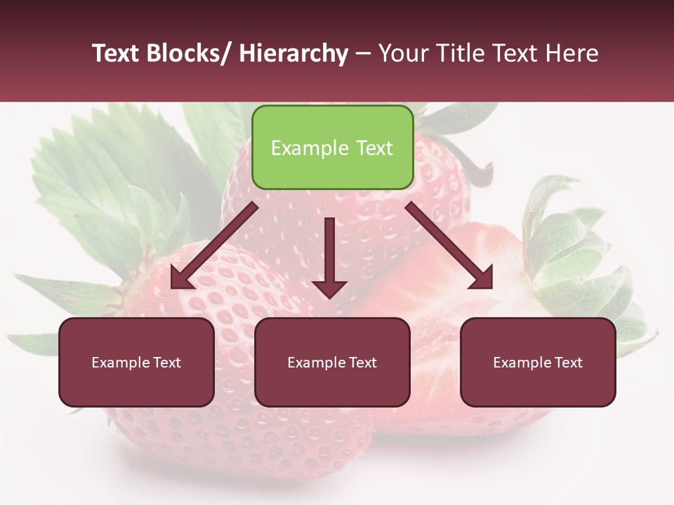 Two Strawberries With Leaves On A White Background PowerPoint Template