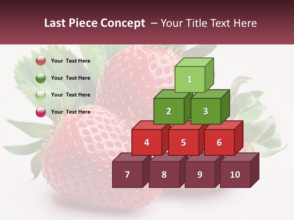 Two Strawberries With Leaves On A White Background PowerPoint Template