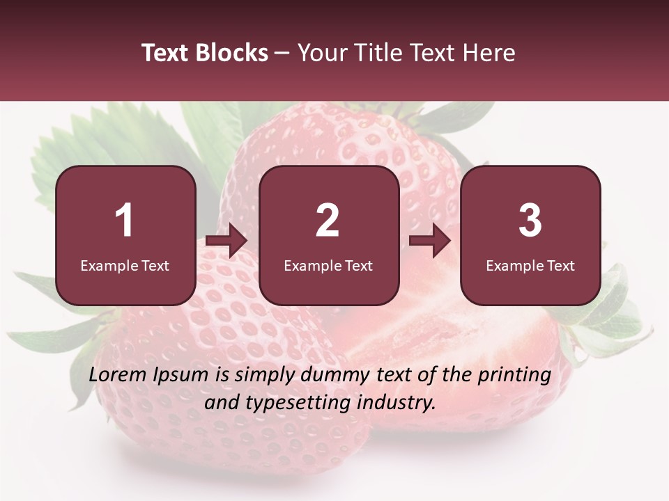 Two Strawberries With Leaves On A White Background PowerPoint Template