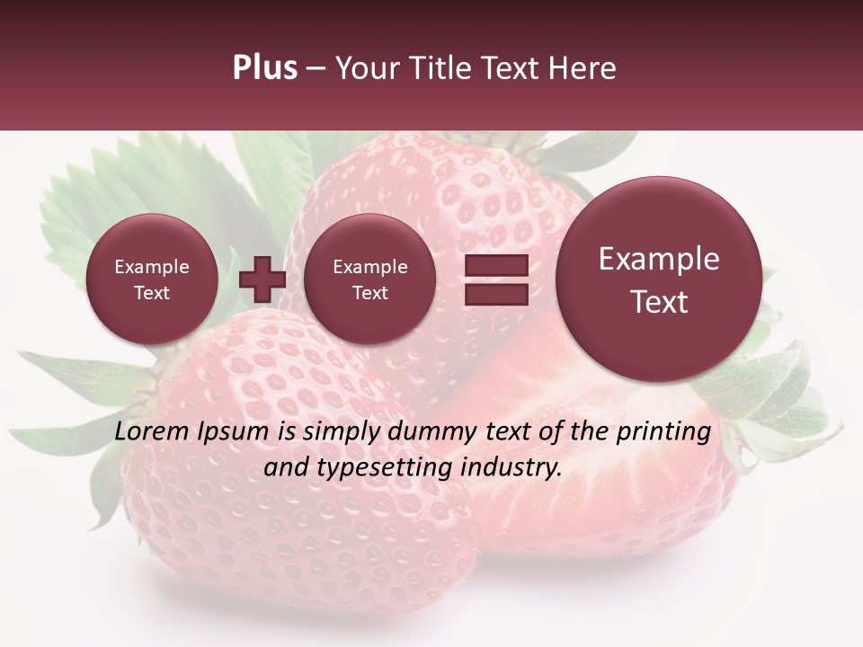 Two Strawberries With Leaves On A White Background PowerPoint Template