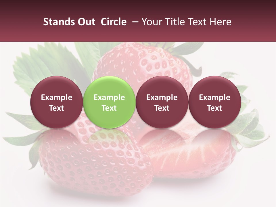 Two Strawberries With Leaves On A White Background PowerPoint Template