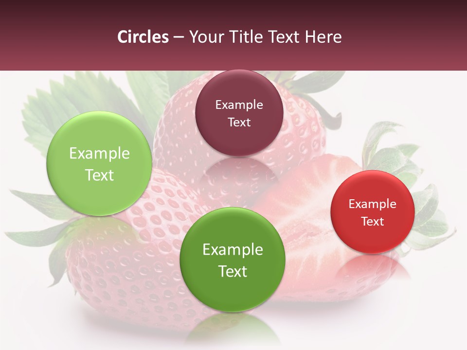 Two Strawberries With Leaves On A White Background PowerPoint Template