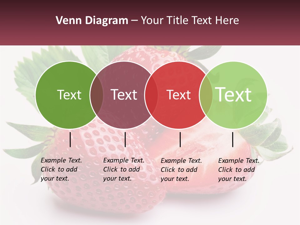 Two Strawberries With Leaves On A White Background PowerPoint Template
